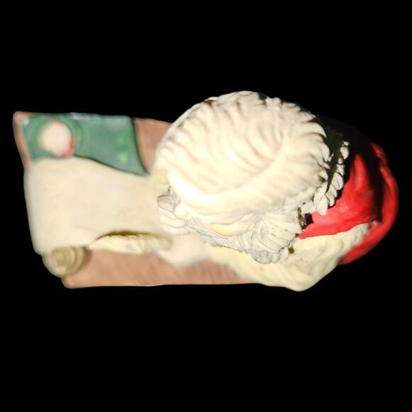 Vintage Santa Claus Stocking Holder Checking List Cast Resin Christmas Decor - Picture 5 of 6